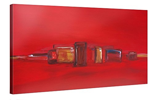 Premium Kunstdruck Wand-Bild - Red Line - 100x50cm - Modern Art XXL Giclee canvas print, Wall Art canvas picture - Canvas print stretched on a frame - XXL Canvas images in High Definition