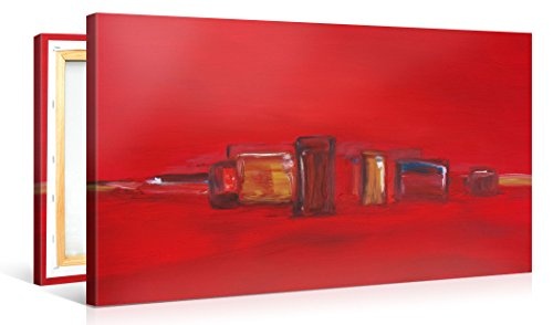 Premium Kunstdruck Wand-Bild - Red Line - 100x50cm - Modern Art XXL Giclee canvas print, Wall Art canvas picture - Canvas print stretched on a frame - XXL Canvas images in High Definition