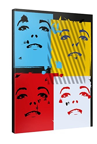 Premium Kunstdruck Wand-Bild - Pop Art Faces - 75x100cm -...
