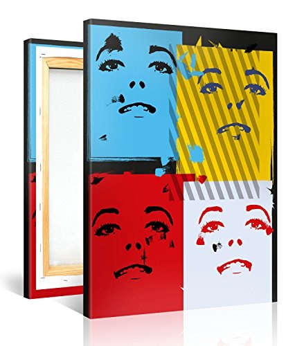 Premium Kunstdruck Wand-Bild - Pop Art Faces - 75x100cm -...