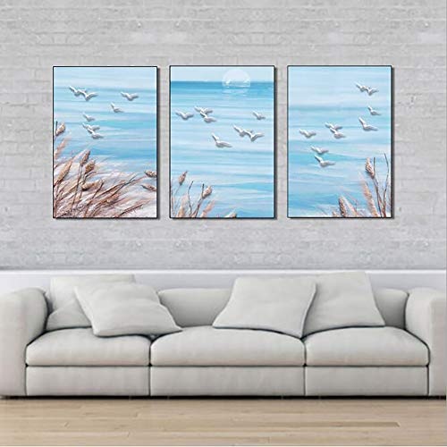 Gallery of Innovative Art Premium Leinwanddruck Fliegender Vogel Illustration Artwork -Kunstdruck Auf Leinwand Wohnzimmer,60 * 80CM*3