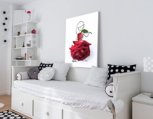 Gallery of Innovative Art Premium Kunstdruck Wand-Bild - Rose, 100 Prozent  Polyester/100 Prozent  Pine wood, Mehrfarbig, 80 x 60 x 2 cm, 1 Einheiten