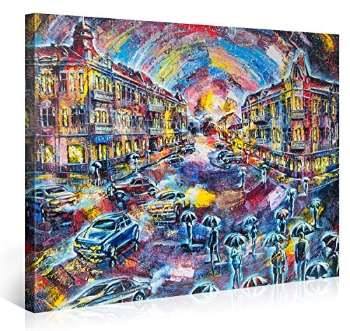 Premium Kunstdruck Wand-Bild - Abstract City in...