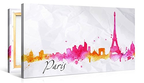Gallery of Innovative Art Premium Leinwanddruck 100x50cm - Paris - Kunstdruck Auf Leinwand Auf 2cm Holz-Keilrahmen Für Wohn- Und Schlafzimmer