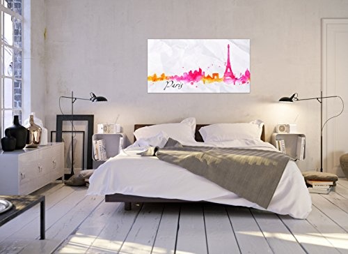 Gallery of Innovative Art Premium Leinwanddruck 100x50cm - Paris - Kunstdruck Auf Leinwand Auf 2cm Holz-Keilrahmen Für Wohn- Und Schlafzimmer