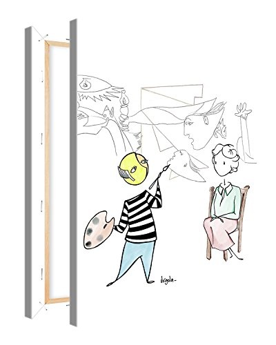 Gallery of Innovative Art Premium Kunstdruck Wand-Bild - Picasso, 100 Prozent  Polyester/100 Prozent  Pine wood, Mehrfarbig, 40 x 30 x 2 cm, 1 Einheiten