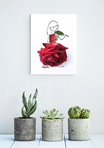 Gallery of Innovative Art Premium Kunstdruck Wand-Bild - Rose, 100 Prozent  Polyester/100 Prozent  Pine wood, Mehrfarbig, 40 x 30 x 2 cm, 1 Einheiten