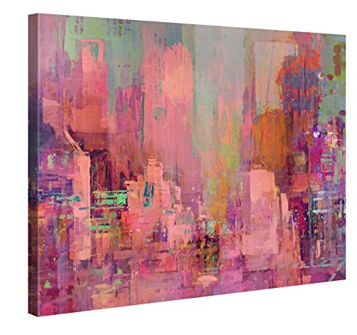 Premium Leinwanddruck 100x75 cm - Pink City - XXL...