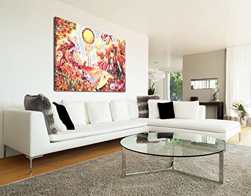 Gallery of Innovative Art Premium Leinwanddruck 120x80cm - Vermilion Paradise - Kunstdruck Auf Leinwand Auf 2cm Holz-Keilrahmen Für Wohn- Und Schlafzimmer Von Emperpep - Anime Kollektion