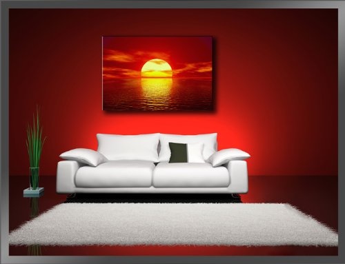 Visario Leinwandbilder 4094 Bild auf Leinwand Sonne, 80 x 60 cm