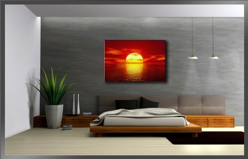 Visario Leinwandbilder 4094 Bild auf Leinwand Sonne, 80 x 60 cm