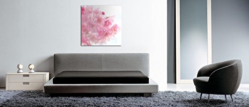 Premium Kunstdruck Wand-Bild - Pink Cherry Blossoms - 80x80cm Leinwand-Druck in deutscher Marken-Qualität - Leinwand-Bilder auf Holz-Keilrahmen als moderne Wanddekoration