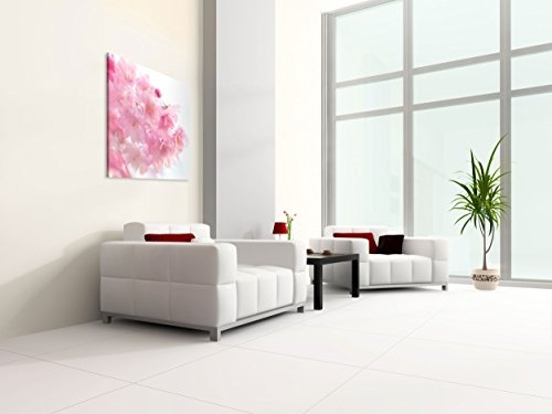 Premium Kunstdruck Wand-Bild - Pink Cherry Blossoms - 80x80cm Leinwand-Druck in deutscher Marken-Qualität - Leinwand-Bilder auf Holz-Keilrahmen als moderne Wanddekoration