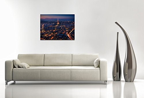 Gallery of Innovative Art Paris Skyline - 100x75cm Premium Kunstdruck Wand-Bild - Leinwand-Druck in deutscher Marken-Qualität - Leinwand-Bilder auf Holz-Keilrahmen als moderne Wanddekoration
