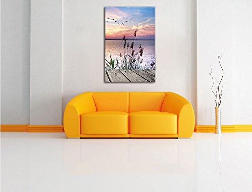 Pixxprint Steg mit Ausblick aufs Meer, Format: 60x80 auf hochkantiges Leinwand