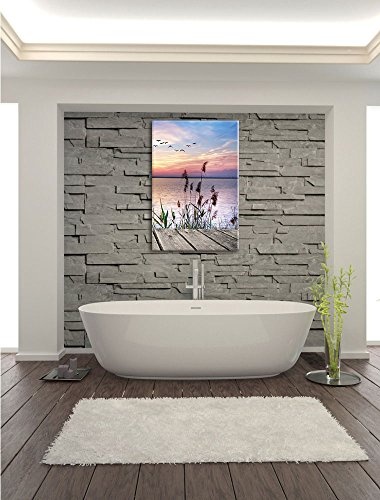 Pixxprint Steg mit Ausblick aufs Meer, Format: 60x80 auf hochkantiges Leinwand
