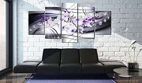 murando - Bilder 200x100 cm Vlies Leinwandbild 5 TLG Kunstdruck modern Wandbilder XXL Wanddekoration Design Wand Bild - Blumen Orchidee Diamant b-A-0238-b-p