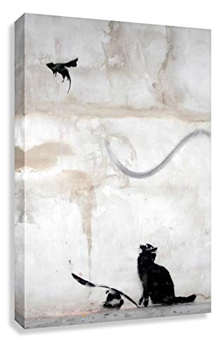 Banksy Katze Wandbilder t Graffiti - Bild 40x30cm Cat n...