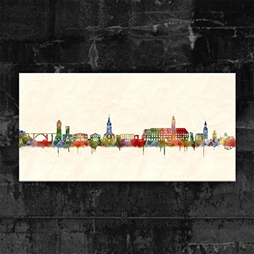 Kunstbruder REMSCHEID Skyline (div. Größen) - Kunst Druck auf Leinwand 30x60cm