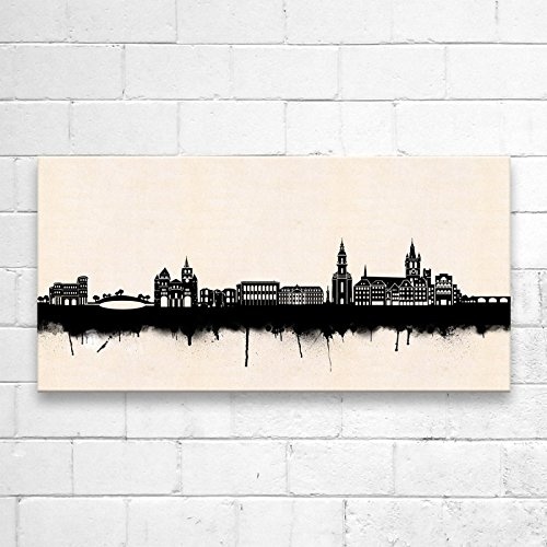 Kunstbruder Trier Skyline SW (Div. Grš§en) - Kunst Druck auf Leinwand 40x80cm