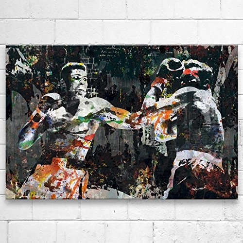 Kunstbruder Muhammad Ali Punch (Div. Größen) 3D 4cm - Street Art Kunstbild Druck auf Leinwand70x100cm