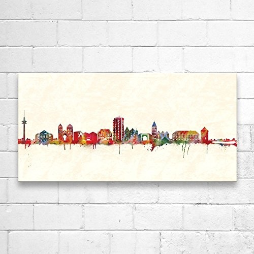 Kunstbruder Osnabrück Skyline (div. Größen) - Kunst Druck auf Leinwand 50x100cm