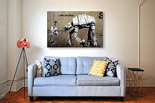 Kunstbruder Banksy Bild - I Am Your Father (Div. Größen) - Art Kunst Druck auf Leinwand Wandbild Loungebild Zimmerbild Leinwandbild Bürobild 100x150cm