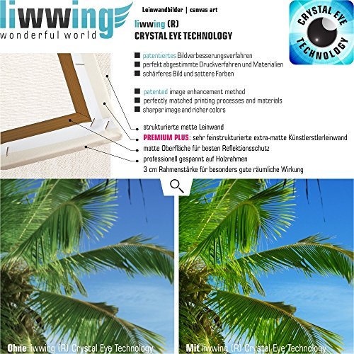 Leinwandbild 100x75 cm PREMIUM Leinwand Bild - Wandbild Kunstdruck Wanddeko Wand Canvas - Strand Meer Nordsee Ostsee Beach Wasser Blau Himmel Sonne Sommer - no. 148