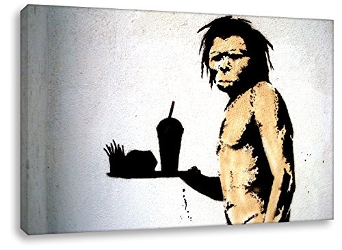 Kunstbruder Zimmerbild MC Sapiens (Div. Größen) - Banksy Art Kunst Druck auf Leinwand Wandbild Leinwandbild Loungebild Kunstdruck 20x30cm