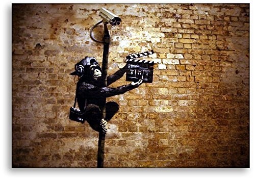 Kunstbruder Banksy Bild auf Leinwand - Leake Street (Div. Größen) - Streetart Graffiti Kunst Druck Leinwandbild Wandbild Loungebild 40x60cm