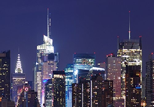 murando - Bilder New York 135x45 cm - Leinwandbilder - Fertig Aufgespannt - Vlies Leinwand - 1 Teilig - Wandbilder XXL - Kunstdrucke - Wandbild - Skyline New York NY Stadt City d-B-0185-b-b