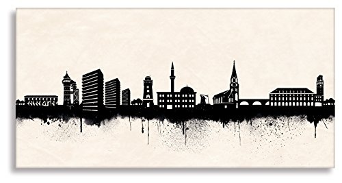 Skyline Mülheim an der Ruhr SW by DiChyk (Div. Größen) - Wandbild Dekoration Kunstdruck Leinwandbild Streetart Loungebild (40x80cm)