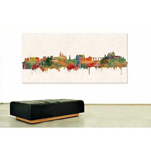Kunstbruder - Luxemburg Skyline - Farbe (Div. Grössen) - Kunst Druck auf Leinwand 30x60cm