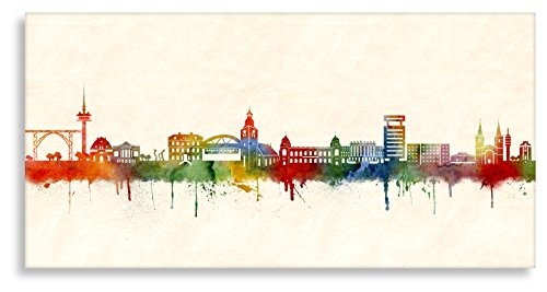 Kunstbruder Leinwandbild - Wuppertal Skyline Farbe (Div....