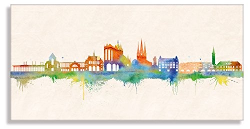 Kunstbruder Wandbild - Erfurt Skyline Farbe (div....