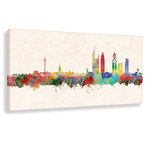Frankfurter Skyline - Farbe 60x120cm - by Kunstbruder...