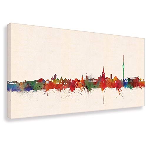 Stuttgarter Skyline - Farbe 20x50cm - by Kunstbruder...