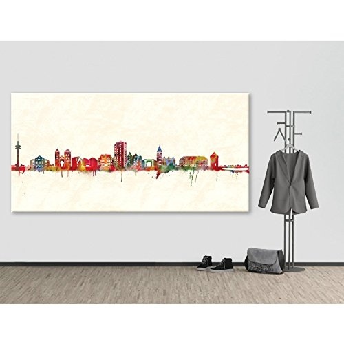 Kunstbruder Osnabrück Skyline (div. Größen) - Kunst Druck auf Leinwand 40x80cm