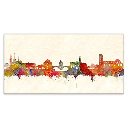 Kunstbruder Bamberg Stadt Skyline - Wandbild - Farbe...