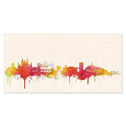 Kunstbruder Mallorca Stadt Skyline - Wandbild - Farbe...