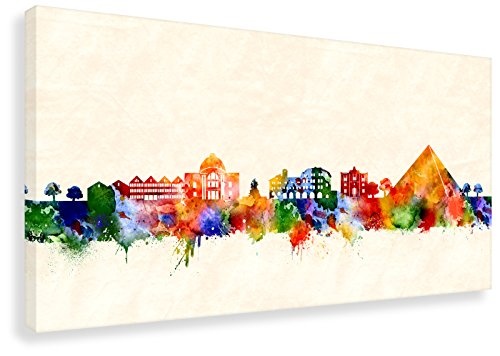Kunstbruder Führt Stadt Skyline - Wandbild - Farbe (Div. Größen) - Kunst Druck auf Leinwand 100x200cm