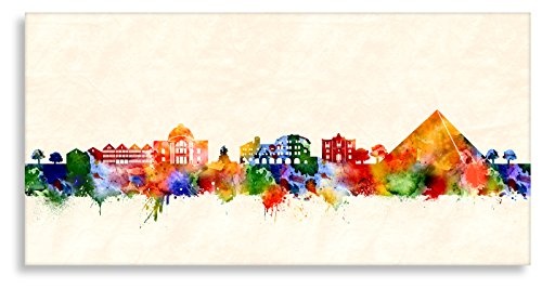 Kunstbruder Führt Stadt Skyline - Wandbild - Farbe (Div. Größen) - Kunst Druck auf Leinwand 100x200cm