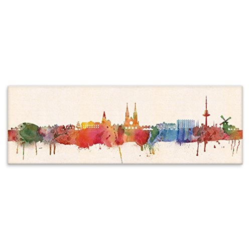 Kunstbruder Skyline Wandbild Städte Color 30x90cm...