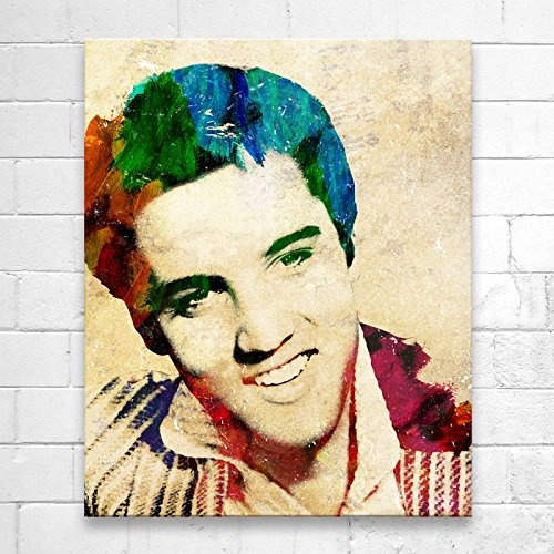 Kunstbruder Elvis Presley Color (Div. Größen) - Kunst Druck auf Leinwand 40x50cm