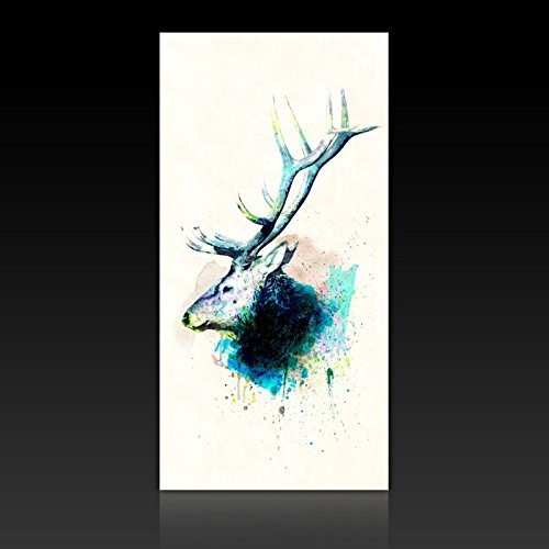 Kunstbruder Geweih Color (Div. Größen) - Kunst Druck auf Leinwand 100x200cm