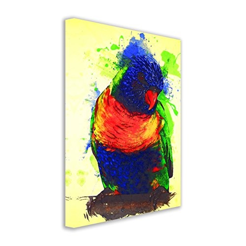 Kunstbruder Papagei Color Grün (Div. Größen) - Kunst Druck auf Leinwand 40x60cm