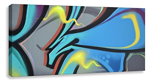 Kunstbruder Wandbild Color Graffiti by BW (Div. Größen) - Kunst Druck auf Leinwand/Streetart Bild 60x120cm