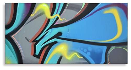Kunstbruder Wandbild Color Graffiti by BW (Div. Größen) - Kunst Druck auf Leinwand/Streetart Bild 60x120cm