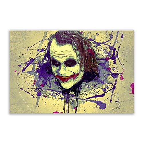 Kunstbruder Joker Splatter Color (Div. Größen) - Kunst Druck auf Leinwand 60x90cm