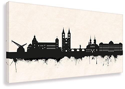 Kunstbruder Wandbild - Skyline Würzburg SW (Div. Größen) - Leinwandbild Kunstdruck Wand-Dekoration Streetart Graffiti Loungebild (50x100cm)